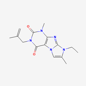 molecular formula C15H19N5O2 B2766523 8-ethyl-1,7-dimethyl-3-(2-methylallyl)-1H-imidazo[2,1-f]purine-2,4(3H,8H)-dione CAS No. 887462-23-9