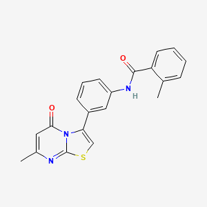 2-methyl-N-(3-(7-methyl-5-oxo-5H-thiazolo[3,2-a]pyrimidin-3-yl)phenyl)benzamide