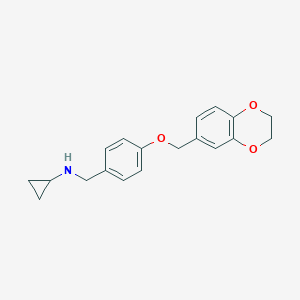 molecular formula C19H21NO3 B276653 N-[4-(2,3-dihydro-1,4-benzodioxin-6-ylmethoxy)benzyl]cyclopropanamine 
