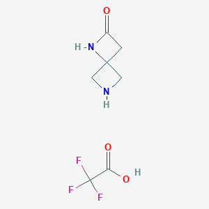 molecular formula C7H9F3N2O3 B2766532 1,6-Diazaspiro[3.3]heptan-2-one;2,2,2-trifluoroacetic acid CAS No. 2470436-78-1