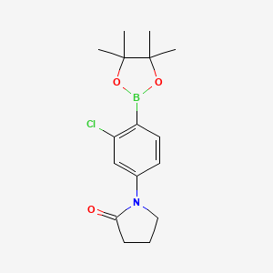 molecular formula C16H21BClNO3 B2766533 1-[3-Chloro-4-(tetramethyl-1,3,2-dioxaborolan-2-yl)phenyl]pyrrolidin-2-one CAS No. 2223054-05-3