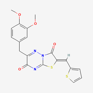 (Z)-6-(3,4-dimethoxybenzyl)-2-(thiophen-2-ylmethylene)-2H-thiazolo[3,2-b][1,2,4]triazine-3,7-dione