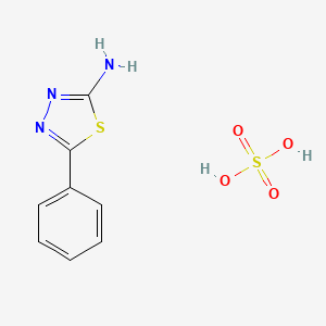 molecular formula C8H9N3O4S2 B2766543 2-Amino-5-phenyl-1,3,4-thiadiazole sulfate salt CAS No. 312619-47-9; 340169-03-1