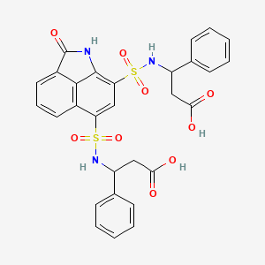 molecular formula C29H25N3O9S2 B2766583 3,3'-((2-Oxo-1,2-dihydrobenzo[cd]indole-6,8-disulfonyl)bis(azanediyl))bis(3-phenylpropanoic acid) CAS No. 441313-61-7