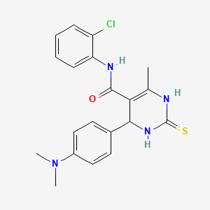 molecular formula C20H21ClN4OS B2766586 N-(2-氯苯基)-4-(4-(二甲胺)苯基)-6-甲基-2-硫代-1,2,3,4-四氢嘧啶-5-甲酰胺 CAS No. 438484-12-9