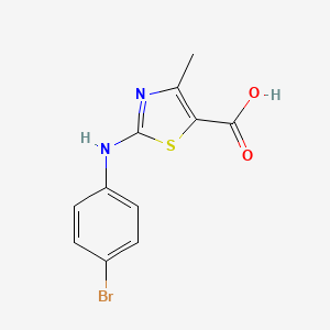 molecular formula C11H9BrN2O2S B2766587 2-(4-Bromoanilino)-4-methyl-1,3-thiazole-5-carboxylic acid CAS No. 890082-07-2
