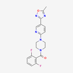 molecular formula C19H17F2N5O2 B2766589 (2,6-Difluorophenyl)(4-(5-(5-methyl-1,2,4-oxadiazol-3-yl)pyridin-2-yl)piperazin-1-yl)methanone CAS No. 1219914-05-2