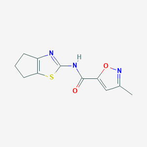 molecular formula C11H11N3O2S B2766590 N-(5,6-dihydro-4H-cyclopenta[d]thiazol-2-yl)-3-methylisoxazole-5-carboxamide CAS No. 946318-61-2