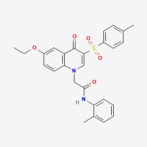 molecular formula C27H26N2O5S B2766591 2-(6-ethoxy-4-oxo-3-tosylquinolin-1(4H)-yl)-N-(o-tolyl)acetamide CAS No. 902585-42-6