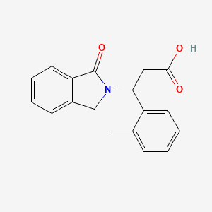 molecular formula C18H17NO3 B2766597 3-(2-methylphenyl)-3-(1-oxo-1,3-dihydro-2H-isoindol-2-yl)propanoic acid CAS No. 478249-82-0