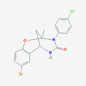 molecular formula C17H14BrClN2O2 B2766603 4-bromo-10-(4-chlorophenyl)-9-methyl-8-oxa-10,12-diazatricyclo[7.3.1.0^{2,7}]trideca-2,4,6-trien-11-one CAS No. 687580-22-9