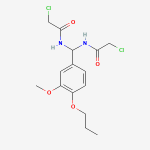 molecular formula C15H20Cl2N2O4 B2766606 2-chloro-N-[(2-chloroacetamido)(3-methoxy-4-propoxyphenyl)methyl]acetamide CAS No. 618862-69-4