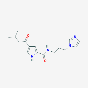 molecular formula C16H22N4O2 B2766616 N-[3-(1H-imidazol-1-yl)propyl]-4-(3-methylbutanoyl)-1H-pyrrole-2-carboxamide CAS No. 439111-95-2