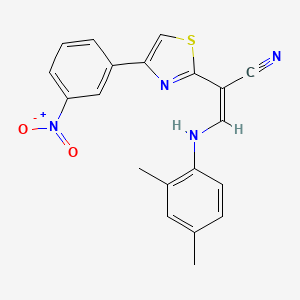 (Z)-3-((2,4-dimethylphenyl)amino)-2-(4-(3-nitrophenyl)thiazol-2-yl)acrylonitrile