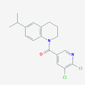 molecular formula C18H18Cl2N2O B2766636 1-(5,6-Dichloropyridine-3-carbonyl)-6-(propan-2-yl)-1,2,3,4-tetrahydroquinoline CAS No. 1222903-47-0