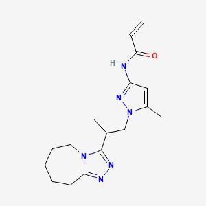 molecular formula C17H24N6O B2766639 N-[5-methyl-1-(2-{5H,6H,7H,8H,9H-[1,2,4]triazolo[4,3-a]azepin-3-yl}propyl)-1H-pyrazol-3-yl]prop-2-enamide CAS No. 2305556-86-7