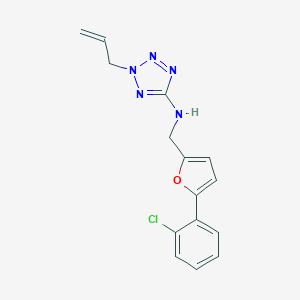 molecular formula C15H14ClN5O B276664 N-{[5-(2-CHLOROPHENYL)FURAN-2-YL]METHYL}-2-(PROP-2-EN-1-YL)-2H-1,2,3,4-TETRAZOL-5-AMINE 