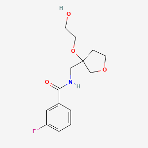 3-fluoro-N-((3-(2-hydroxyethoxy)tetrahydrofuran-3-yl)methyl)benzamide