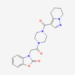3-(2-oxo-2-(4-(4,5,6,7-tetrahydropyrazolo[1,5-a]pyridine-3-carbonyl)piperazin-1-yl)ethyl)benzo[d]oxazol-2(3H)-one