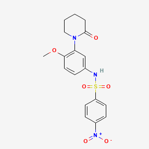 molecular formula C18H19N3O6S B2766646 N-(4-methoxy-3-(2-oxopiperidin-1-yl)phenyl)-4-nitrobenzenesulfonamide CAS No. 941945-36-4