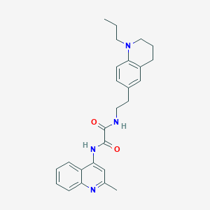 molecular formula C26H30N4O2 B2766647 N1-(2-methylquinolin-4-yl)-N2-(2-(1-propyl-1,2,3,4-tetrahydroquinolin-6-yl)ethyl)oxalamide CAS No. 955529-41-6