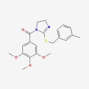 (2-((3-methylbenzyl)thio)-4,5-dihydro-1H-imidazol-1-yl)(3,4,5-trimethoxyphenyl)methanone