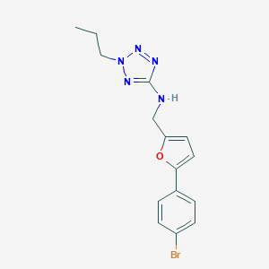 molecular formula C15H16BrN5O B276667 N-{[5-(4-BROMOPHENYL)FURAN-2-YL]METHYL}-2-PROPYL-2H-1,2,3,4-TETRAZOL-5-AMINE 