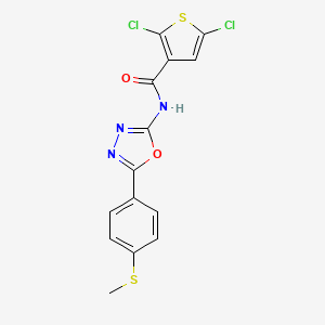 2,5-dichloro-N-[5-(4-methylsulfanylphenyl)-1,3,4-oxadiazol-2-yl]thiophene-3-carboxamide