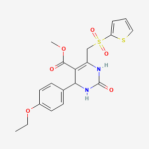 molecular formula C19H20N2O6S2 B2766678 Methyl 4-(4-ethoxyphenyl)-2-oxo-6-[(thiophene-2-sulfonyl)methyl]-1,2,3,4-tetrahydropyrimidine-5-carboxylate CAS No. 899972-07-7