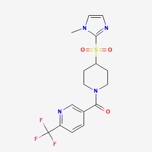 (4-((1-methyl-1H-imidazol-2-yl)sulfonyl)piperidin-1-yl)(6-(trifluoromethyl)pyridin-3-yl)methanone