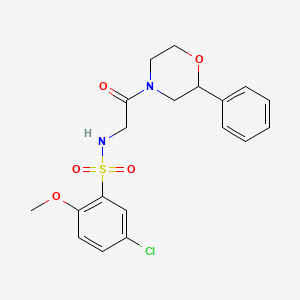 5-chloro-2-methoxy-N-(2-oxo-2-(2-phenylmorpholino)ethyl)benzenesulfonamide