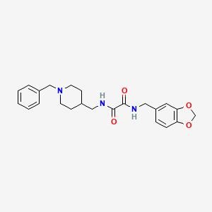 molecular formula C23H27N3O4 B2766689 N-[(2H-1,3-benzodioxol-5-yl)methyl]-N'-[(1-benzylpiperidin-4-yl)methyl]ethanediamide CAS No. 953249-24-6