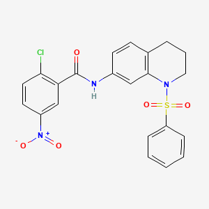 2-chloro-5-nitro-N-(1-(phenylsulfonyl)-1,2,3,4-tetrahydroquinolin-7-yl)benzamide