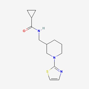 molecular formula C13H19N3OS B2766697 N-((1-(thiazol-2-yl)piperidin-3-yl)methyl)cyclopropanecarboxamide CAS No. 1705850-37-8