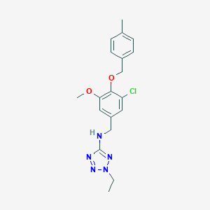 molecular formula C19H22ClN5O2 B276670 N-{3-chloro-5-methoxy-4-[(4-methylbenzyl)oxy]benzyl}-2-ethyl-2H-tetrazol-5-amine 