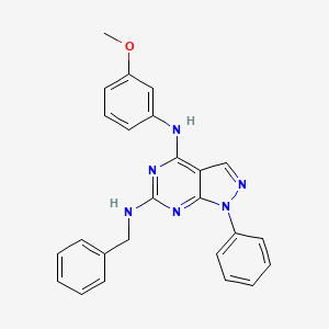 molecular formula C25H22N6O B2766702 N6-benzyl-N4-(3-methoxyphenyl)-1-phenyl-1H-pyrazolo[3,4-d]pyrimidine-4,6-diamine CAS No. 955338-04-2