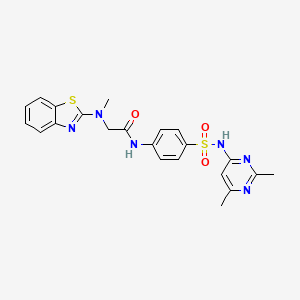 2-(benzo[d]thiazol-2-yl(methyl)amino)-N-(4-(N-(2,6-dimethylpyrimidin-4-yl)sulfamoyl)phenyl)acetamide