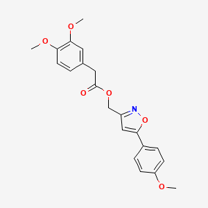 molecular formula C21H21NO6 B2766709 (5-(4-Methoxyphenyl)isoxazol-3-yl)methyl 2-(3,4-dimethoxyphenyl)acetate CAS No. 953176-87-9