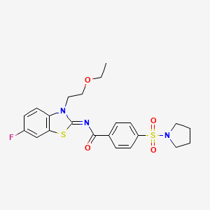 (Z)-N-(3-(2-ethoxyethyl)-6-fluorobenzo[d]thiazol-2(3H)-ylidene)-4-(pyrrolidin-1-ylsulfonyl)benzamide