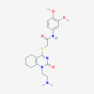 N-(3,4-dimethoxyphenyl)-2-((1-(2-(dimethylamino)ethyl)-2-oxo-1,2,5,6,7,8-hexahydroquinazolin-4-yl)thio)acetamide