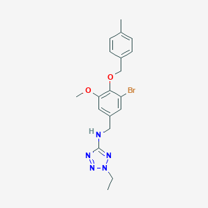 molecular formula C19H22BrN5O2 B276672 N-{3-bromo-5-methoxy-4-[(4-methylbenzyl)oxy]benzyl}-2-ethyl-2H-tetrazol-5-amine 