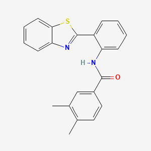 molecular formula C22H18N2OS B2766721 N-[2-(1,3-benzothiazol-2-yl)phenyl]-3,4-dimethylbenzamide 
