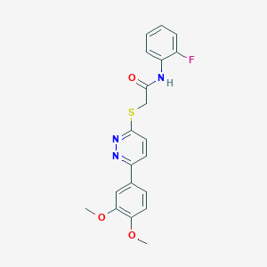 2-((6-(3,4-dimethoxyphenyl)pyridazin-3-yl)thio)-N-(2-fluorophenyl)acetamide