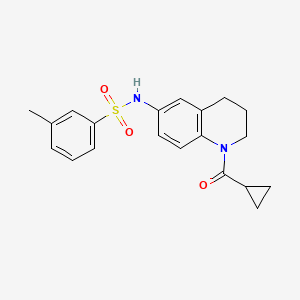 B2766734 N-[1-(cyclopropanecarbonyl)-3,4-dihydro-2H-quinolin-6-yl]-3-methylbenzenesulfonamide CAS No. 932364-15-3