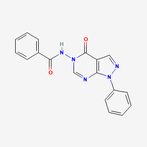 N-{4-oxo-1-phenyl-1H,4H,5H-pyrazolo[3,4-d]pyrimidin-5-yl}benzamide