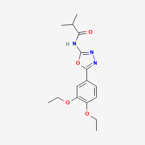 molecular formula C16H21N3O4 B2766738 N-[5-(3,4-diethoxyphenyl)-1,3,4-oxadiazol-2-yl]-2-methylpropanamide CAS No. 1172069-15-6