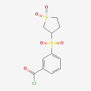 B2766743 3-[(1,1-Dioxo-1$l^{6}-thiolan-3-yl)sulfonyl]benzoyl chloride CAS No. 1797737-89-3