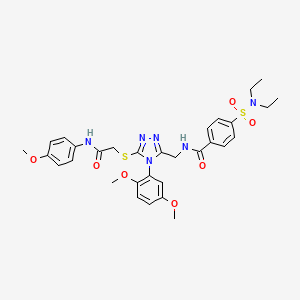 4-(diethylsulfamoyl)-N-[[4-(2,5-dimethoxyphenyl)-5-[2-(4-methoxyanilino)-2-oxoethyl]sulfanyl-1,2,4-triazol-3-yl]methyl]benzamide