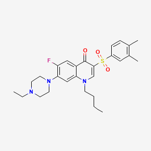 molecular formula C27H34FN3O3S B2766757 1-butyl-3-(3,4-dimethylbenzenesulfonyl)-7-(4-ethylpiperazin-1-yl)-6-fluoro-1,4-dihydroquinolin-4-one CAS No. 892767-92-9