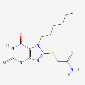 2-(7-Hexyl-3-methyl-2,6-dioxopurin-8-yl)sulfanylacetamide